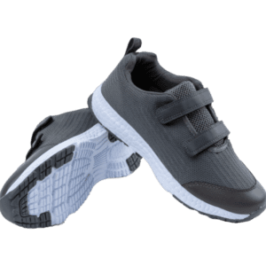 grey athletic strap shoes